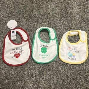 Valentine’s Day, St. Patrick’s Day and Easter Bibs NWT